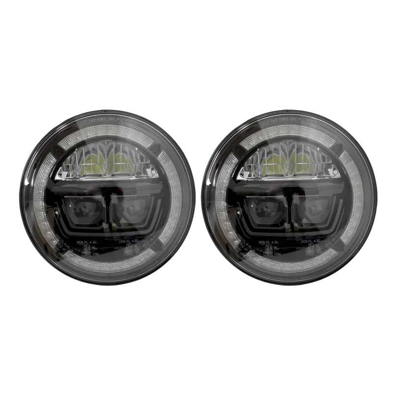 PAIR 7 INCH HALO DRL HEADLAMP RHD
