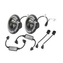 PAIR 7 INCH HALO DRL HEADLAMP LHD - DEF