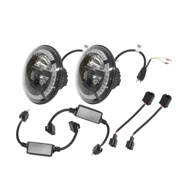 PAIR 7 INCH HALO DRL HEADLAMP LHD - DEF