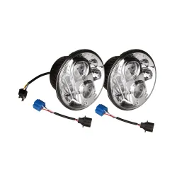 PAIR 7 INCH ROUND LED HEADLAMP RHD