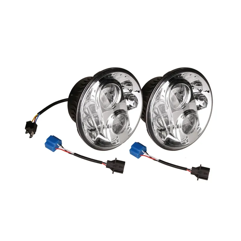 PAIR 7 INCH ROUND LED HEADLAMP RHD