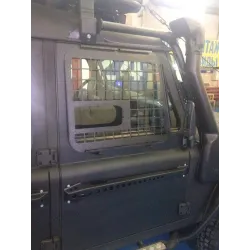 Folding front side door window guards Land Rover Defender 90/110 pair
