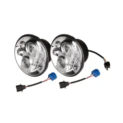 PAIR 7 INCH ROUND LED HEADLAMP