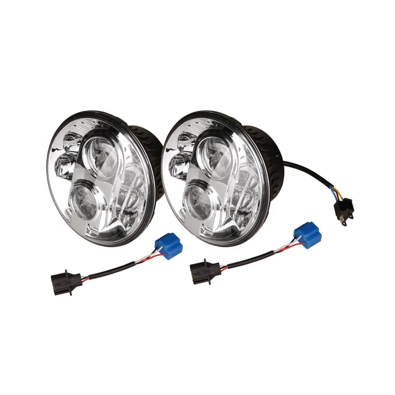 PAIR 7 INCH ROUND LED HEADLAMP