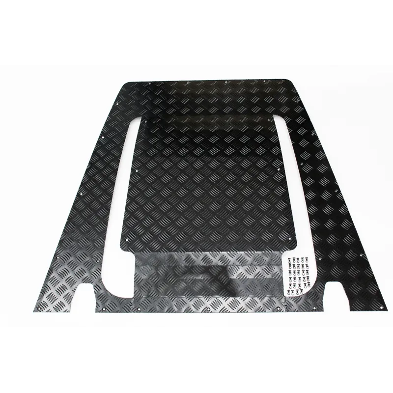 BONNET CHEQ PLATE - BLACK - DEF 07 ON