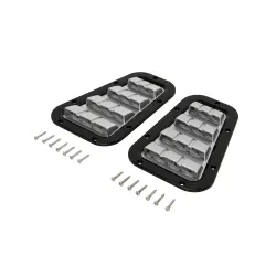 XS BONNET VENT SET BLACK WITH SILVER MES