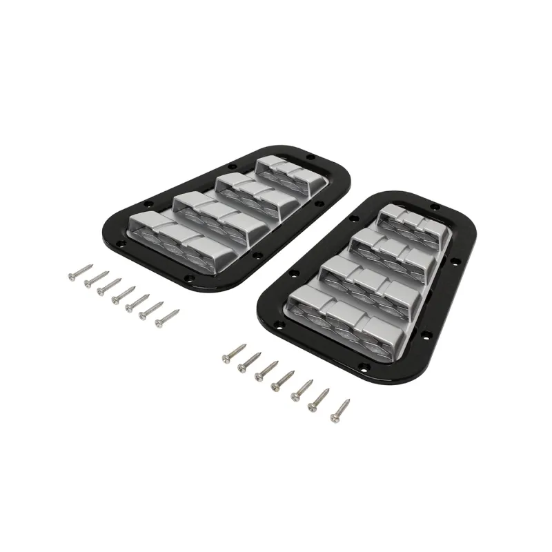 XS BONNET VENT SET BLACK WITH SILVER MES