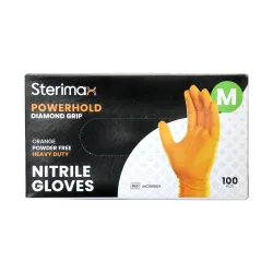 ORANGE NITRILE GLOVES - MEDIUM