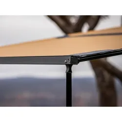 2M BLACK ALUMINUM AWNING W/LIGHT 2000MM