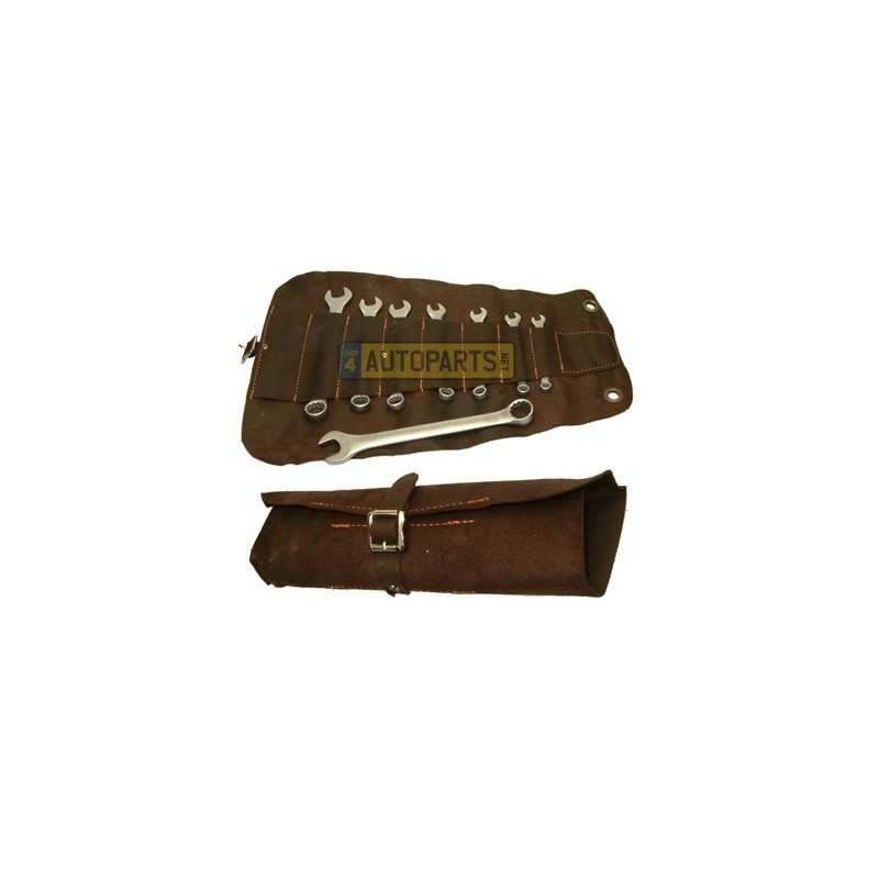 COMBINATION SPANNER SET METRIC IN LEATHER CASE