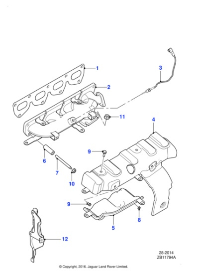 Katalogillustrasjon for Jaguar XR858324